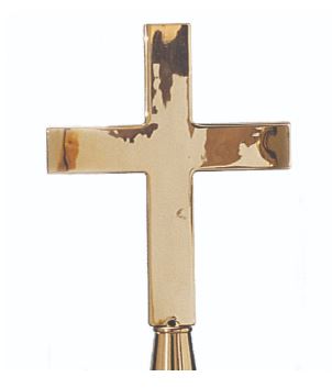 Brass Church Cross Plain 9 1/4 in.