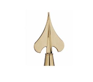 8 in. Spear Ornament Brass Plated Aluminum