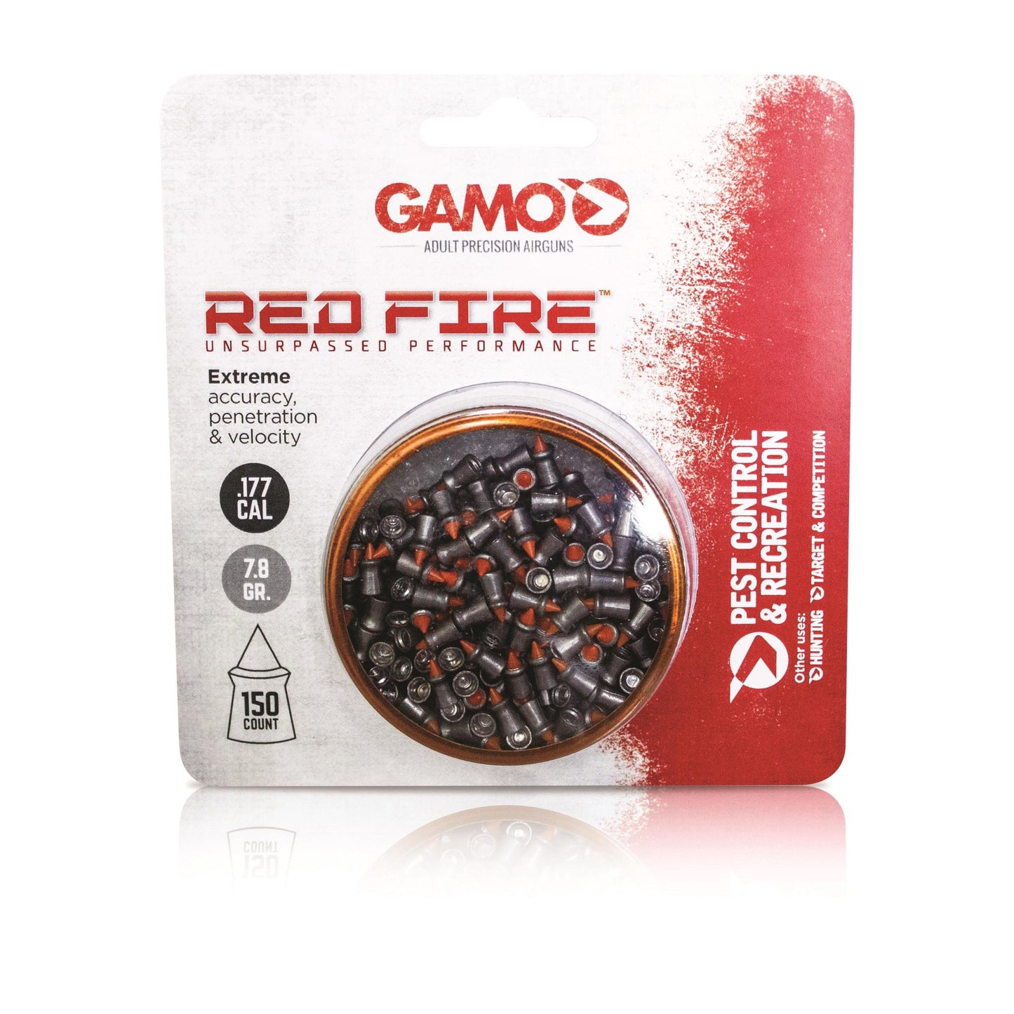 Gamo ACCUTEK RED FIRE PELLETS .177 CAL. TINS OF 150 - BLISTER PK