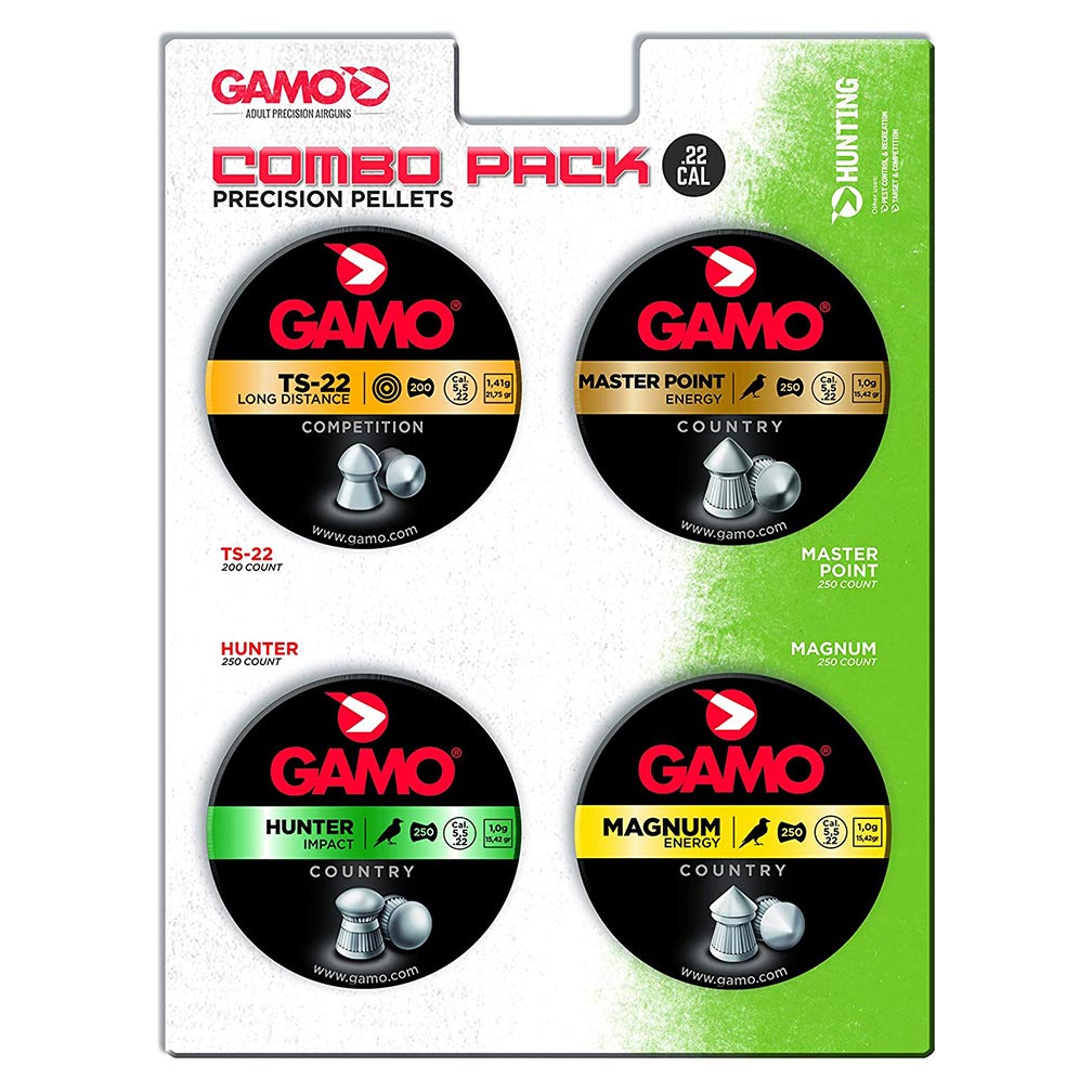 Gamo COMBO PACK ASSORTED.22 CAL. (TS-22, Hunter, Magnum, Master Point)