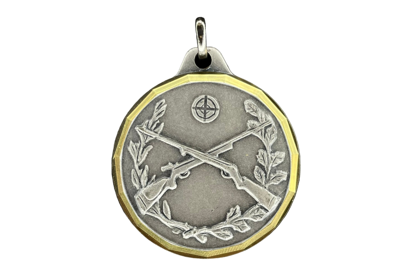 E-Series Medal Silver, Crossed Riffles