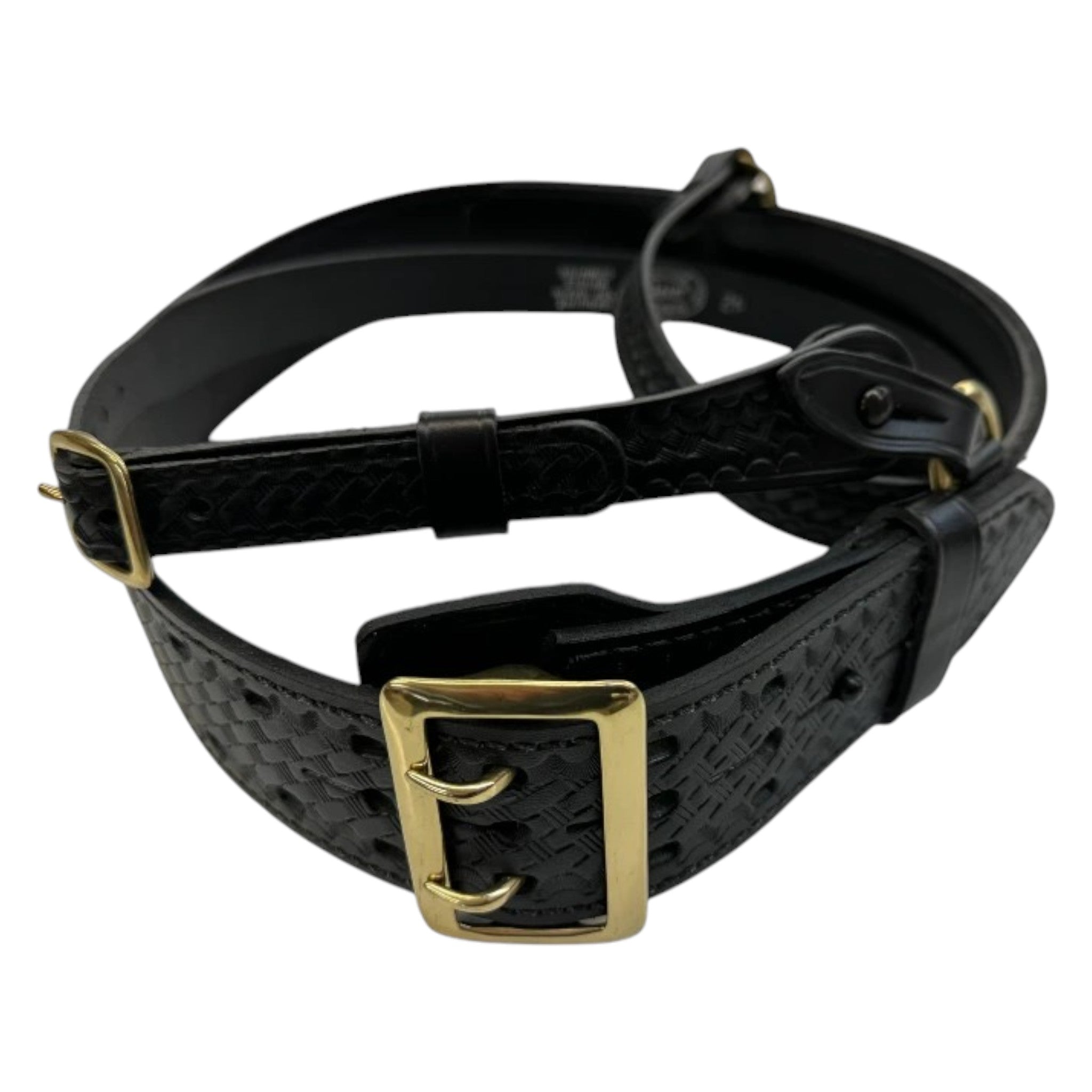 9522 Sam Browne Shoulder Strap 1 1/4 Inch Leather Cross Includes 2 Warcraft Exports Sam Browne Belt With Shoulder Strap - Dark  main image 4