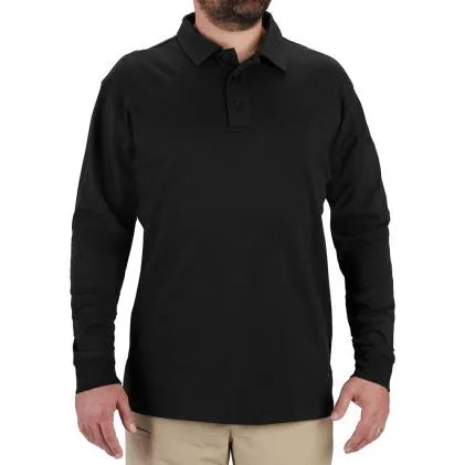 Propper Uniform Cotton Polo Men's Long Sleeve (Black)