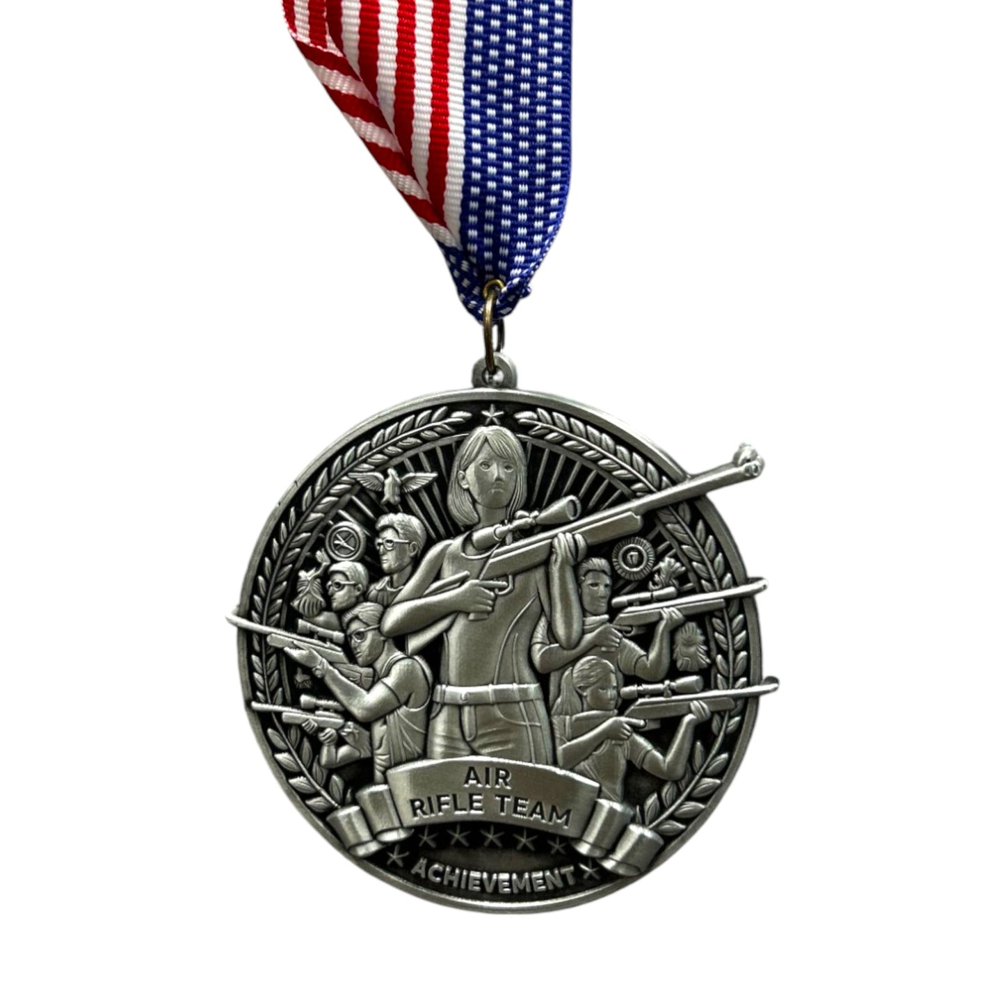 Air Rifle Team Medal W/ Neck Ribbon