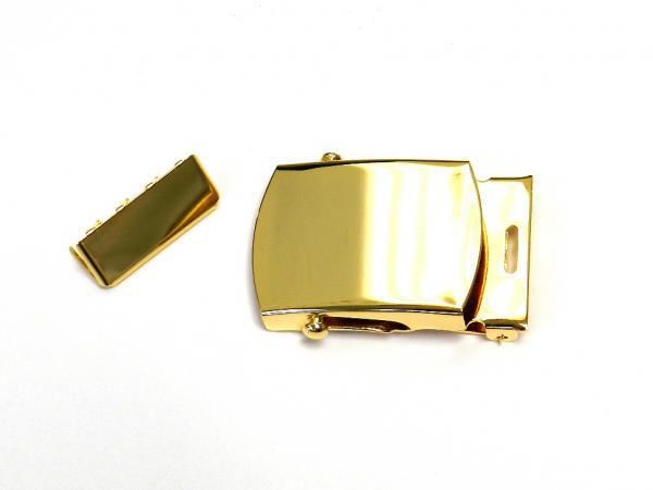 Gold-Plated Men's Belt Buckle w/ Tip Set