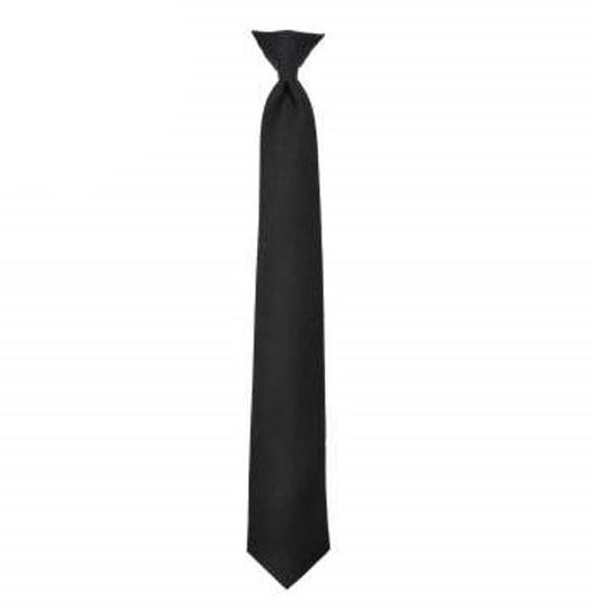Clip-On Necktie - Black 18" (5 Per Pack)