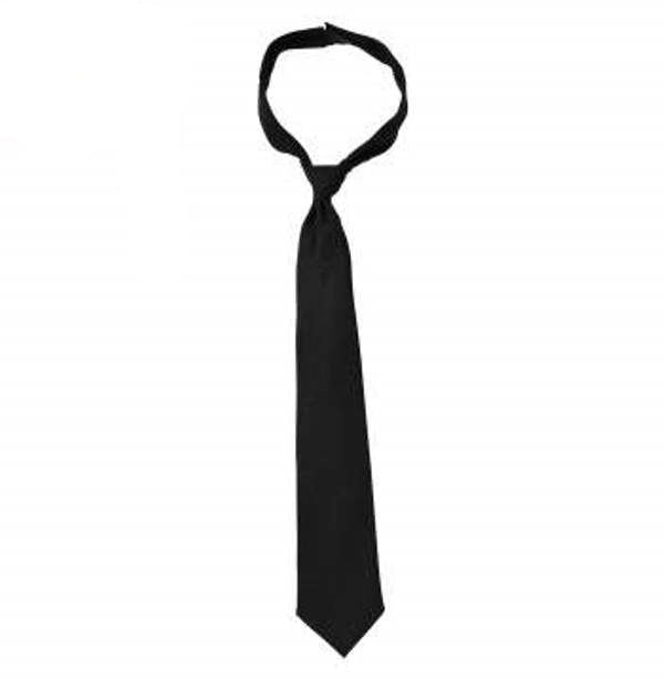 Hook n' Loop Necktie - Black 18" (5 Per Pack)