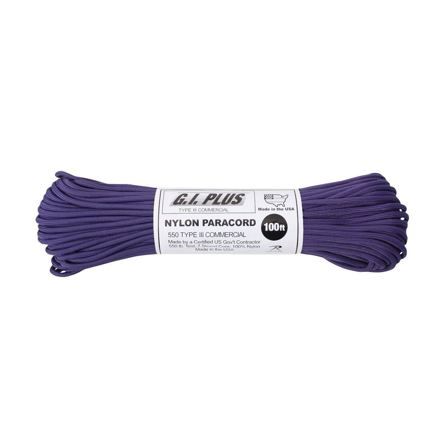 Nylon Paracord - Purple 100ft Type III 550 lb. (5 Per Pack)