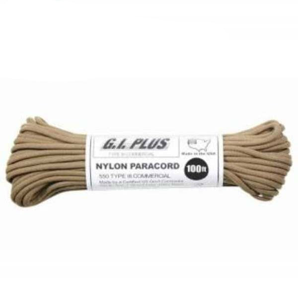 Nylon Paracord - Coyote Brown 100ft Type III 550 lb. (5 Per Pack)