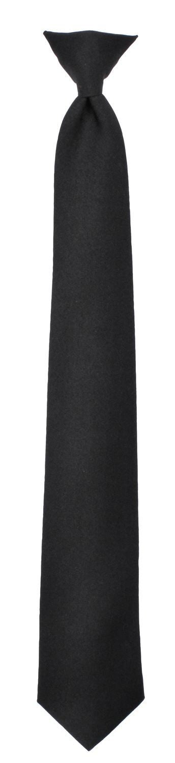 Clip-on Neck Tie - Black 20" (5 per Pack)