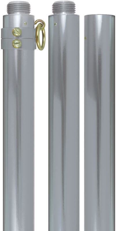 Flag Pole, 2pc Deluxe Aluminum 7'x1" Pole, Silver