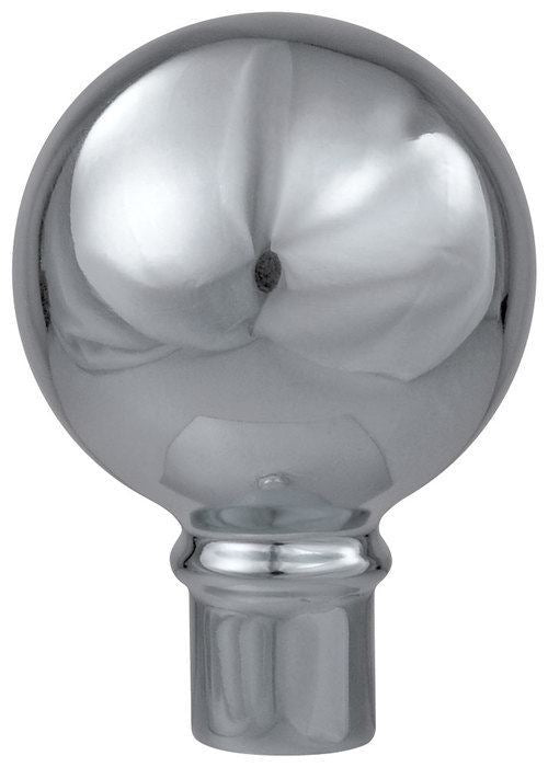 Flag Pole Ornament, Silver, Round Parade Ball, 3"