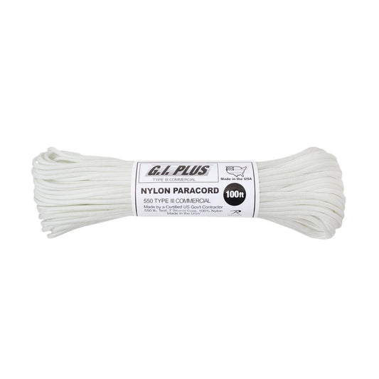 Nylon Paracord Type III 550 LB 100 FT Color : White (5 per pack)