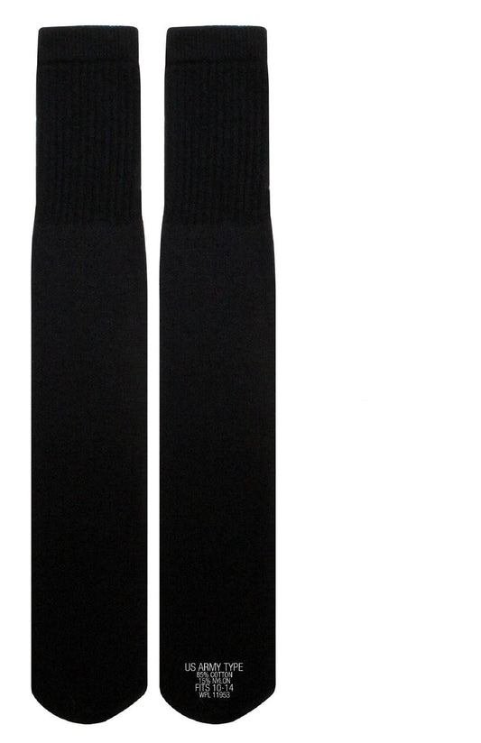 G.I. Style Tube Socks Color : Black (10 per pack)