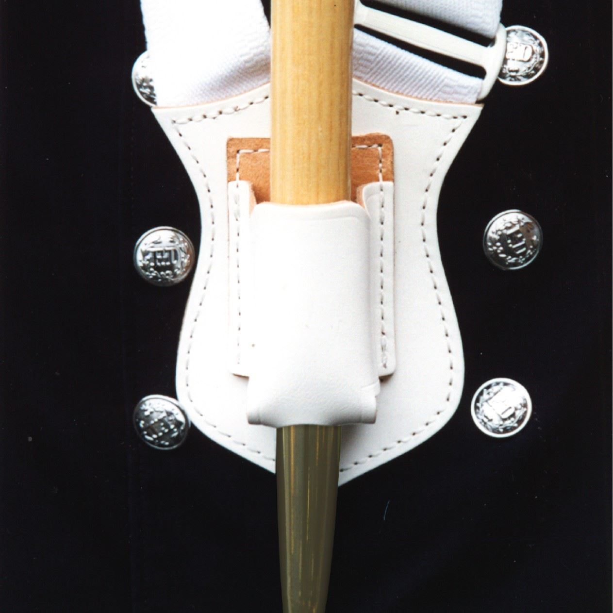 Single Strap Guidon, White Web Flag Carrying Harness, Vinyl Buckle