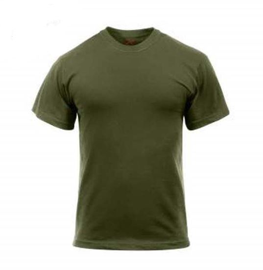 Solid Color Poly/Cotton Military T-Shirt - Olive Drab, 4XL (5 Per Pack)