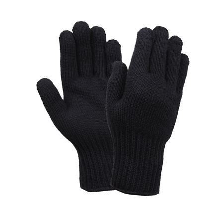 Tactical Wool Glove Liners, Unstamped - Black /M. (5 per pack)