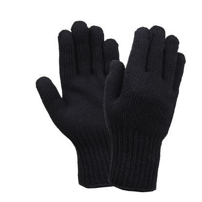 Tactical Wool Glove Liners, Unstamped - Black /XL.    (5 per pack)