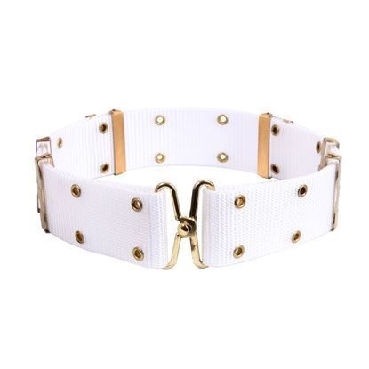 GI Style Pistol Belt With Metal Buckles - White/ Large (5 per pack.)