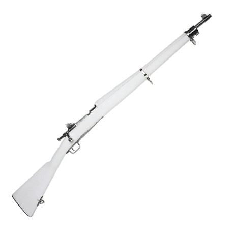 DrillAmerica 1903 Springfield Replica Rifle, White Stock with Chrome Metal