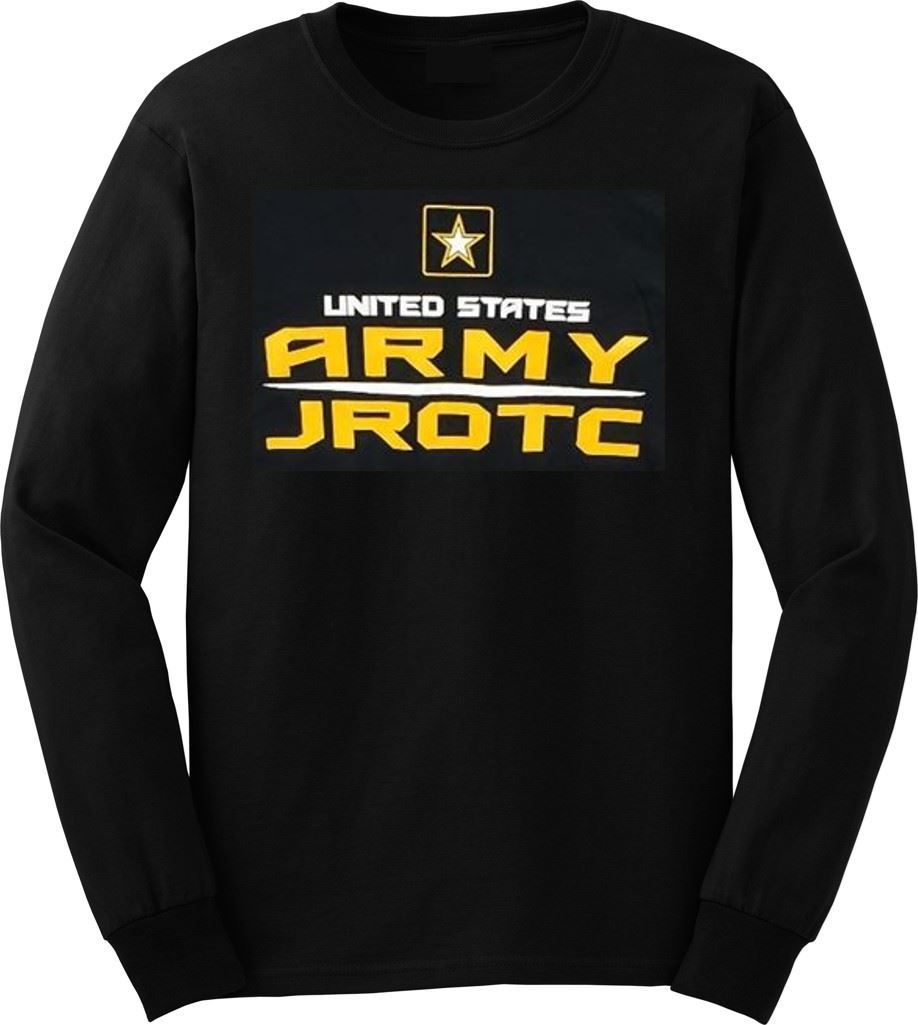 Black Army JROTC Long Sleeve Cotton T-Shirt