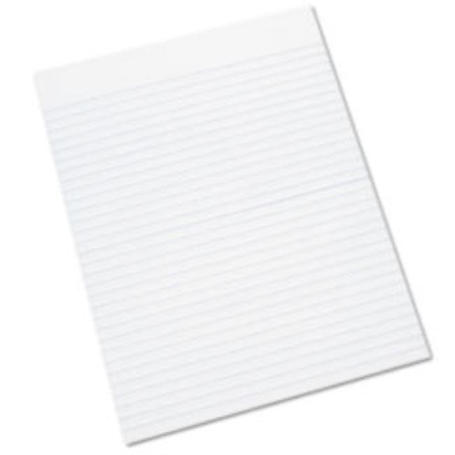 WRITING PAD, RULED, 8 1/2 X 11, WHITE, 100 SHEETS, DOZEN (5 Doz. per pack)