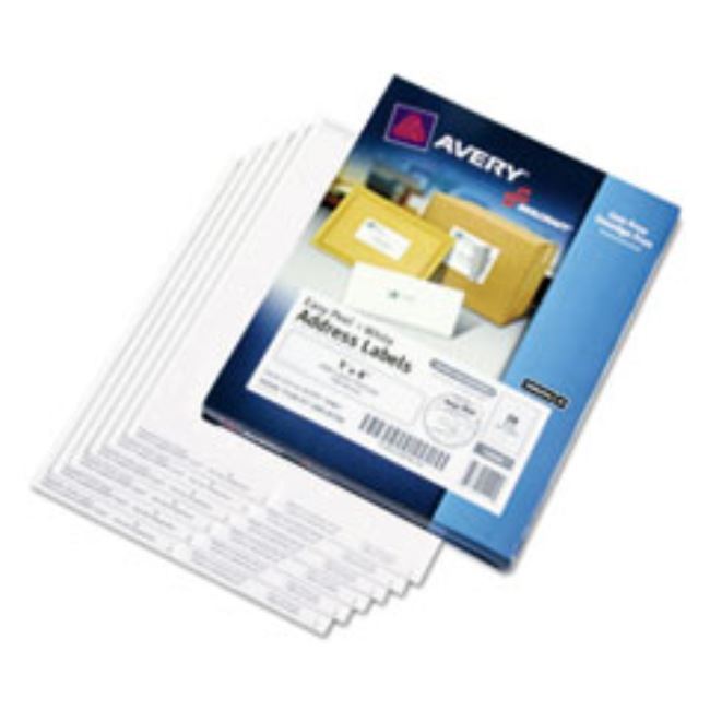 LASER LABELS, 1 X 4, WHITE, 2000/BOX. (5 per pack)