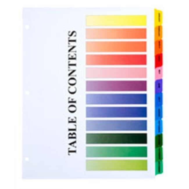 ONE-STEP INDEX SHEETS, JAN-DEC, LETTER, ASSORTED (20 SETS PER PACK)