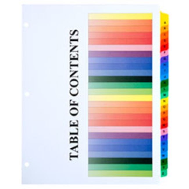 ONE-STEP INDEX SHEETS, 26-TAB, A-Z, LETTER, ASSORTED (15 SETS PER PACK)