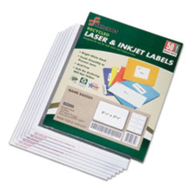 LASER/INKJET NAME BADGE LABLES, 2 1/3 X 3 3/8, WHITE, 400CT/BOX (5 PER PACK)