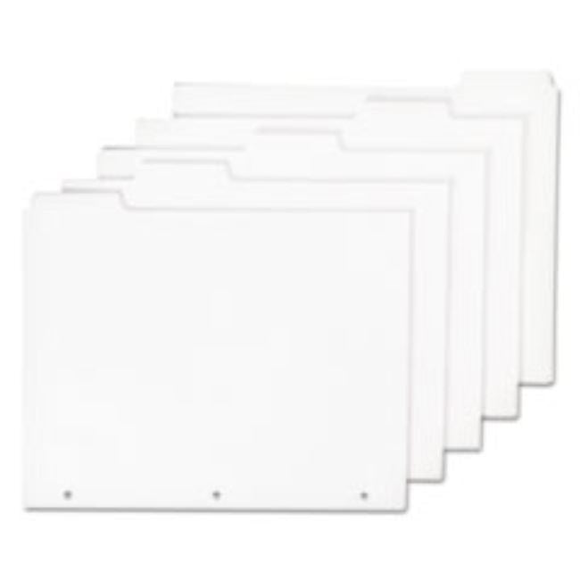 TABBED INDEX SHEET SETS, 1/5 CUT, LETTER, WHITE, 100CT/SET, (10 SETS PER PACK)