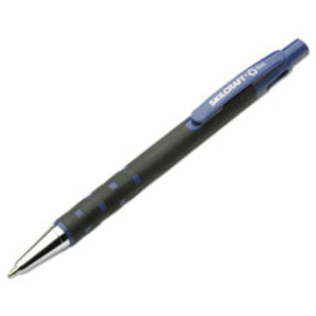 RUBBERIZED BALLPOINT RETRACTABLE PEN, BLUE INK, MEDIUM (5 DOZEN PER PACK)