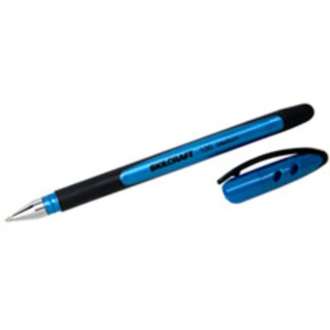 100 RUBBERIZED BALLPOINT STICK PEN, BLUE INK, MEDIUM (5 DOZEN PER PACK)
