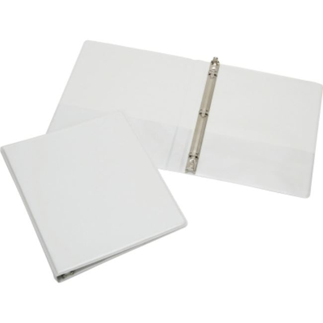 ROUND RING BINDER, 11 X 8 1/2, 1/2" CAPACITY, WHITE (10 PACK)