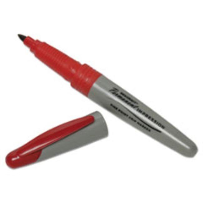 PERMANENT IMPRESSION MARKER, FINE POINT, RED (5 DOZ PER PACK)