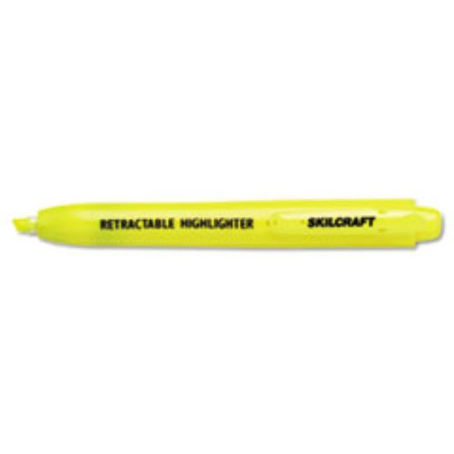 RETRACTABLE HIGHLIGHTER, CHISEL TIP, YELLOW (5 DOZEN PER PACK)