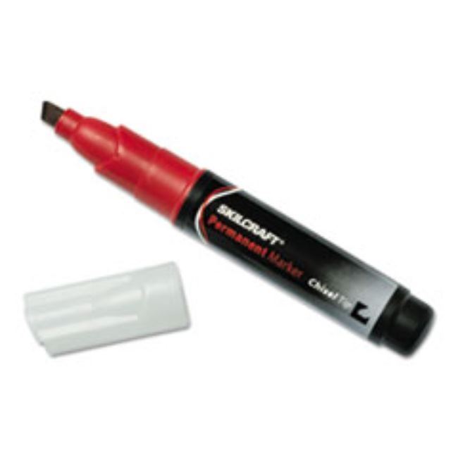 LARGE PERMANENT MARKER, CHISEL TIP, RED, (5 DOZEN PER PACK)