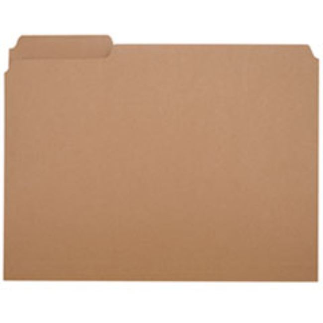 MEDIUM-DUTY FILE FOLDER, 1/3 CUT, LETTER, BROWN, 100ct BOX (5 boxes per pack)