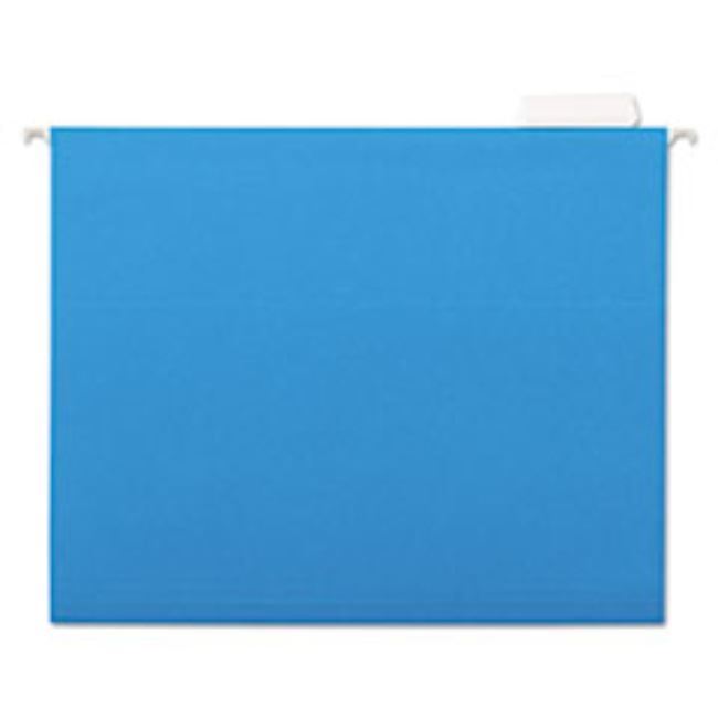 HANGING FILE FOLDER, LETTER SIZE, 1/5 CUT TOP TABS BLUE, 25ct (5 boxes per pack)