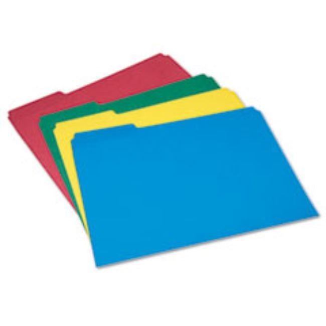 COLOR FILE FOLDER SET, 1/3 CUT, LETTER, ASSORTED, 24CT/BOX (5 BOXES PER PACK)