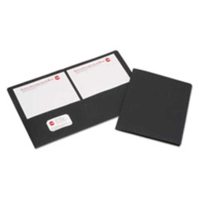 DOUBLE POCKET PORTFOLIO, LETTER SIZE, BLACK, 25CT/BOX (5 BOXES PER PACK)