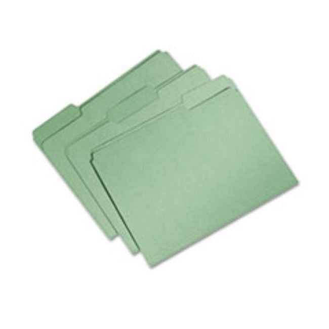 RECYCLED FOLDER, 1/3 CUT SINGLE PLY LTR, BRIGHT GREEN, 100CT/BOX (5 PER PACK)