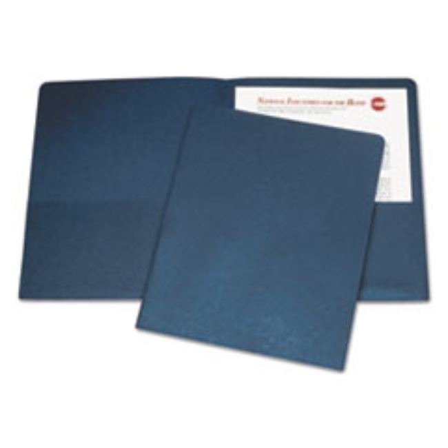 DOUBLE POCKET PORTFOLIO, LETTER SIZE, DK BLUE, 25CT/BOX (5 BOXES PER PACK)