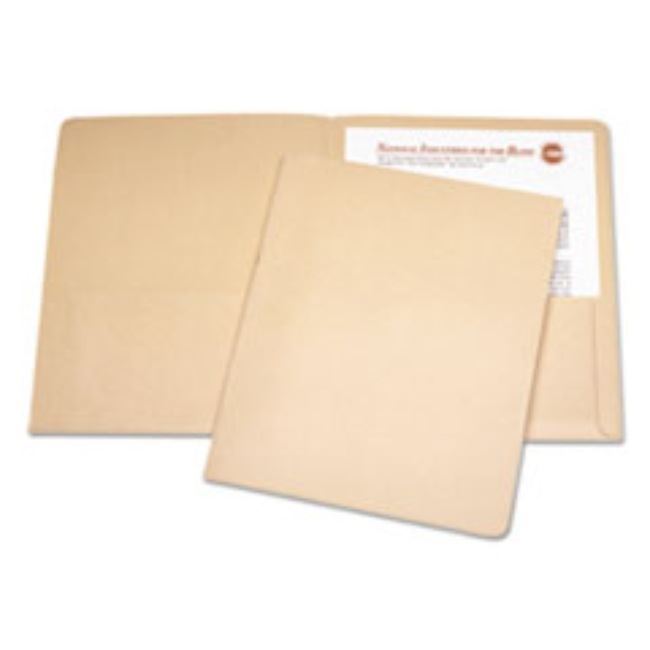 DOUBLE POCKET PORTFOLIO, LETTER SIZE, TAN, 25CT/BOX (5 BOXES PER PACK)