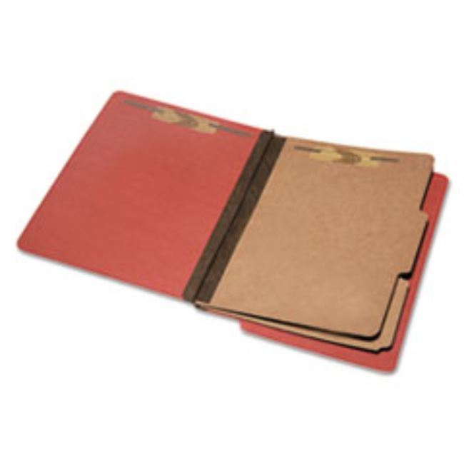END TAB FOLDER, 2 DIVIDERS, 6 FASTENERS, 2" EXP, EARTH RED, 10/BX, (5 PER PACK)