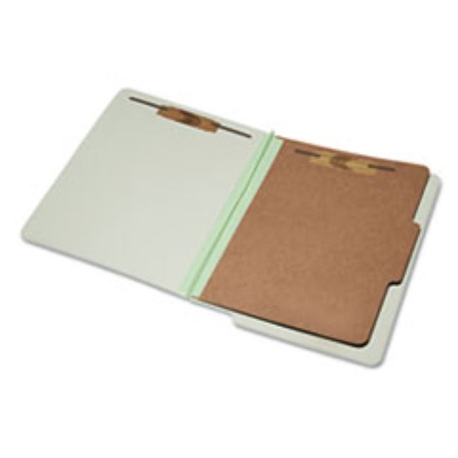 END TAB FOLDER, 1 DIVIDER, 4 FASTENERS, 2" EXP, LT GREEN, 25/BX (5 PER PACK)