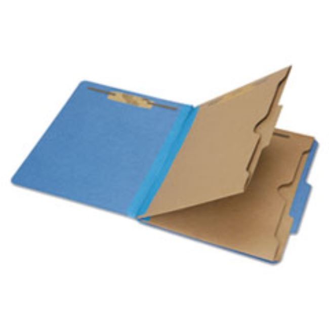 CLASSIFICATION POCKET FOLDER, 6-SECTION, LETTER, DK BLUE, 10CT/BOX