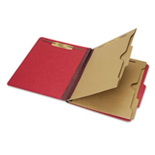 CLASSIFICATION POCKET FOLDER, 6-SECTION, LETTER, DARK RED, 10CT/BOX