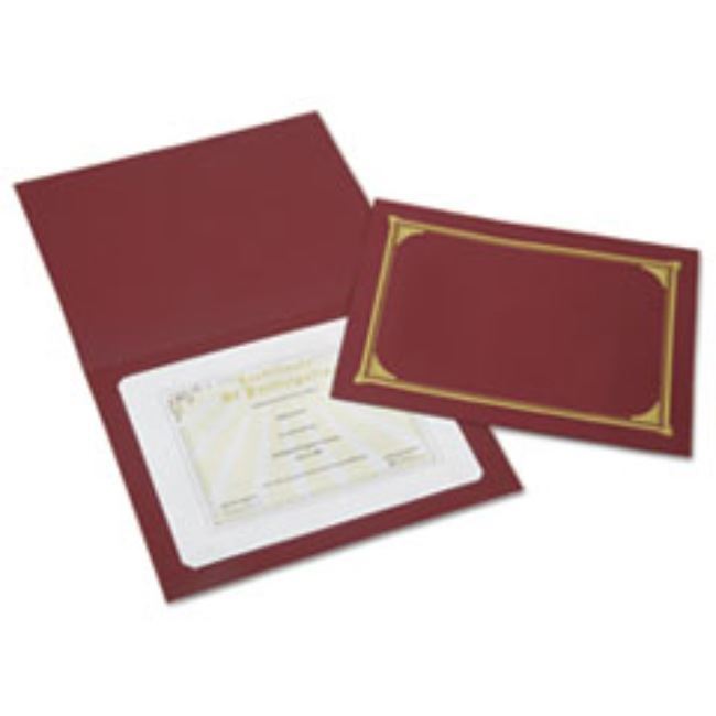GOLD FOIL DOCUMENT COVER, 12 1/2 X 9 3/4, BURGUNDY, 6 CT. SET, (5 SETS PER PACK)