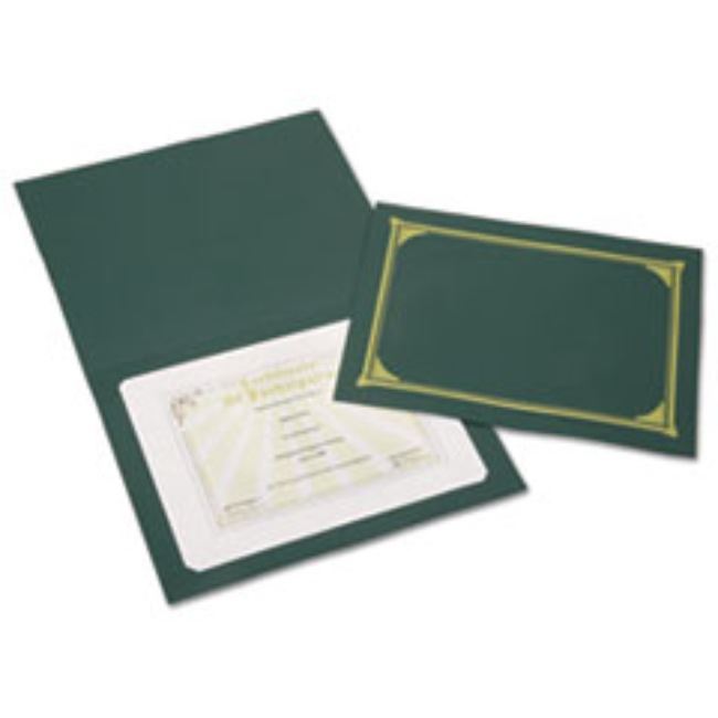 GOLD FOIL DOCUMENT COVER, 12 1/2 X 9 3/4, GREEN, 6 CT/SET, (5 SETS PER PACK)